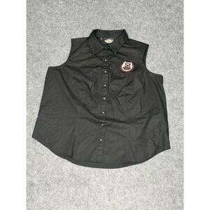 Harley-Davidson Womens 105th Anniversary Sleeveless Button Down Shirt Black 1W
